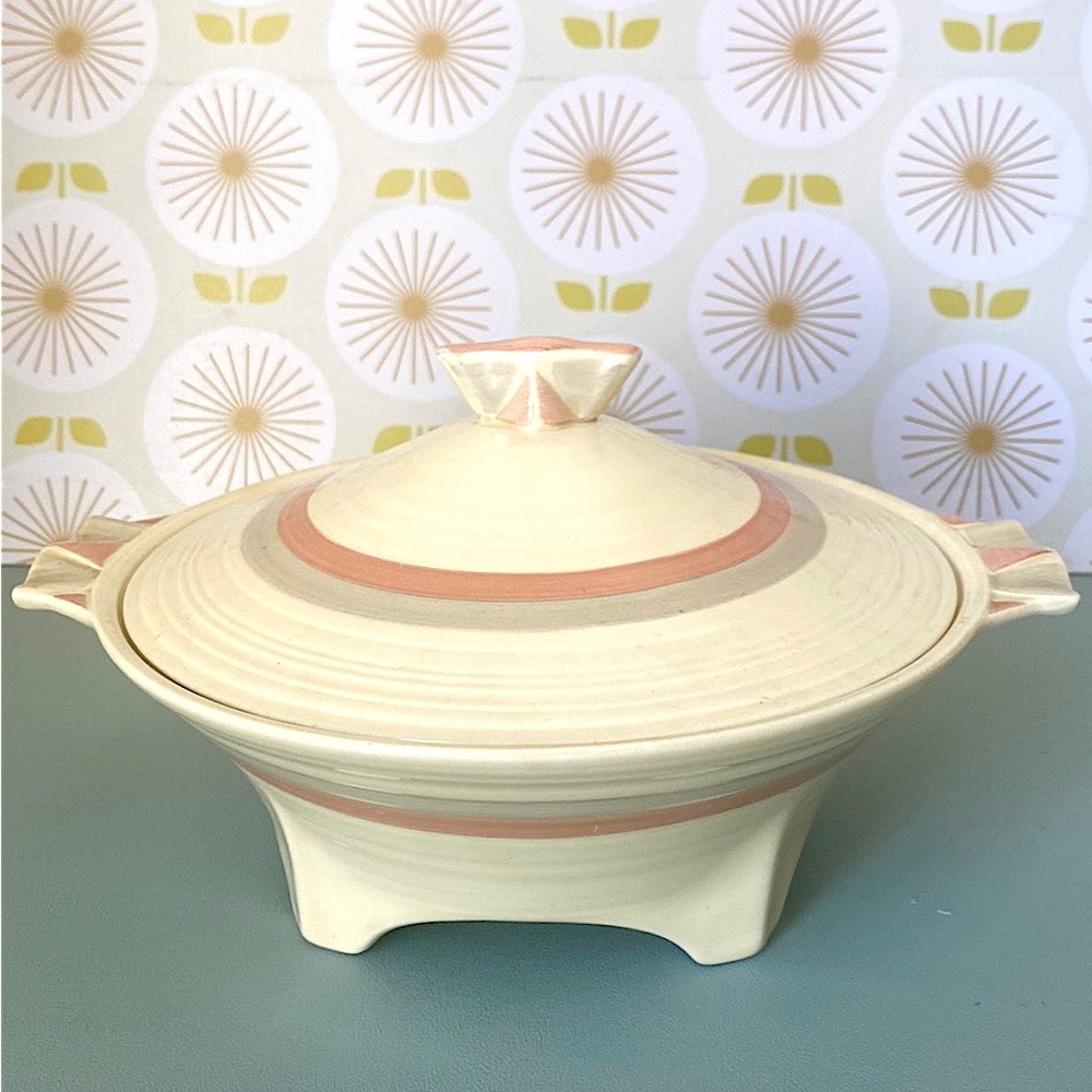 Atomic Era / Deco Casserole Moderne Vintage Mid Century Art Deco Dish 40s 50s
